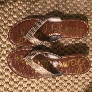 Sam Edelman gold platform wedges